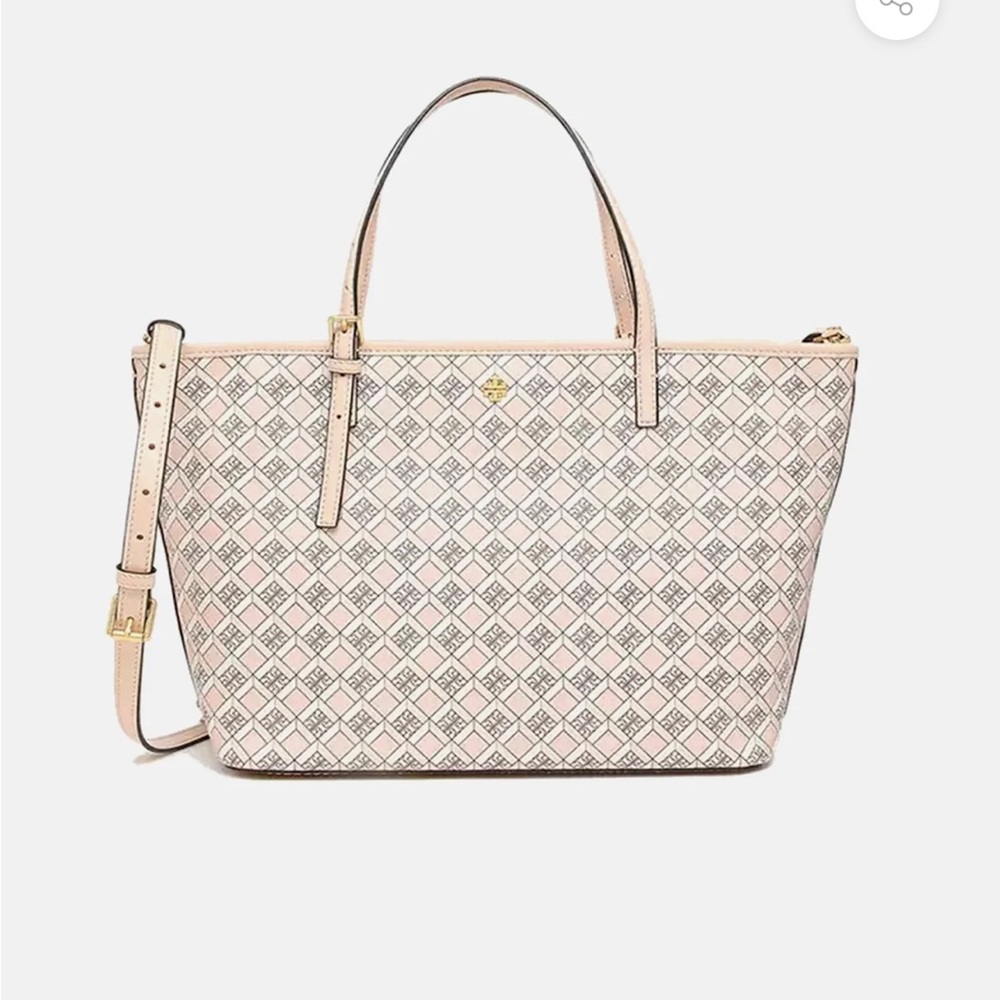 Tory Burch Geo Logo Top Zip Tote